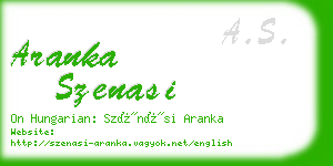 aranka szenasi business card